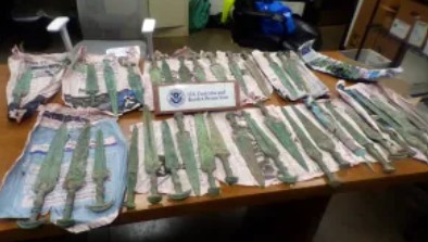 US CBP officers intercept Bronze Age swords and arrowheads from the northeastern region of Iran