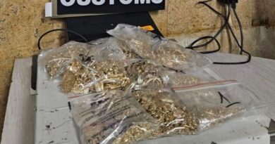 Smuggled gold jewelry seized by customs officers at Malko Tarnovo BCP