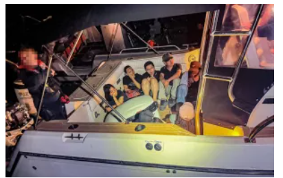 US CBP Air and Marine Operations, U.S. Coast Guard Interdict Smuggling Vessel, Apprehend 23 Illegals